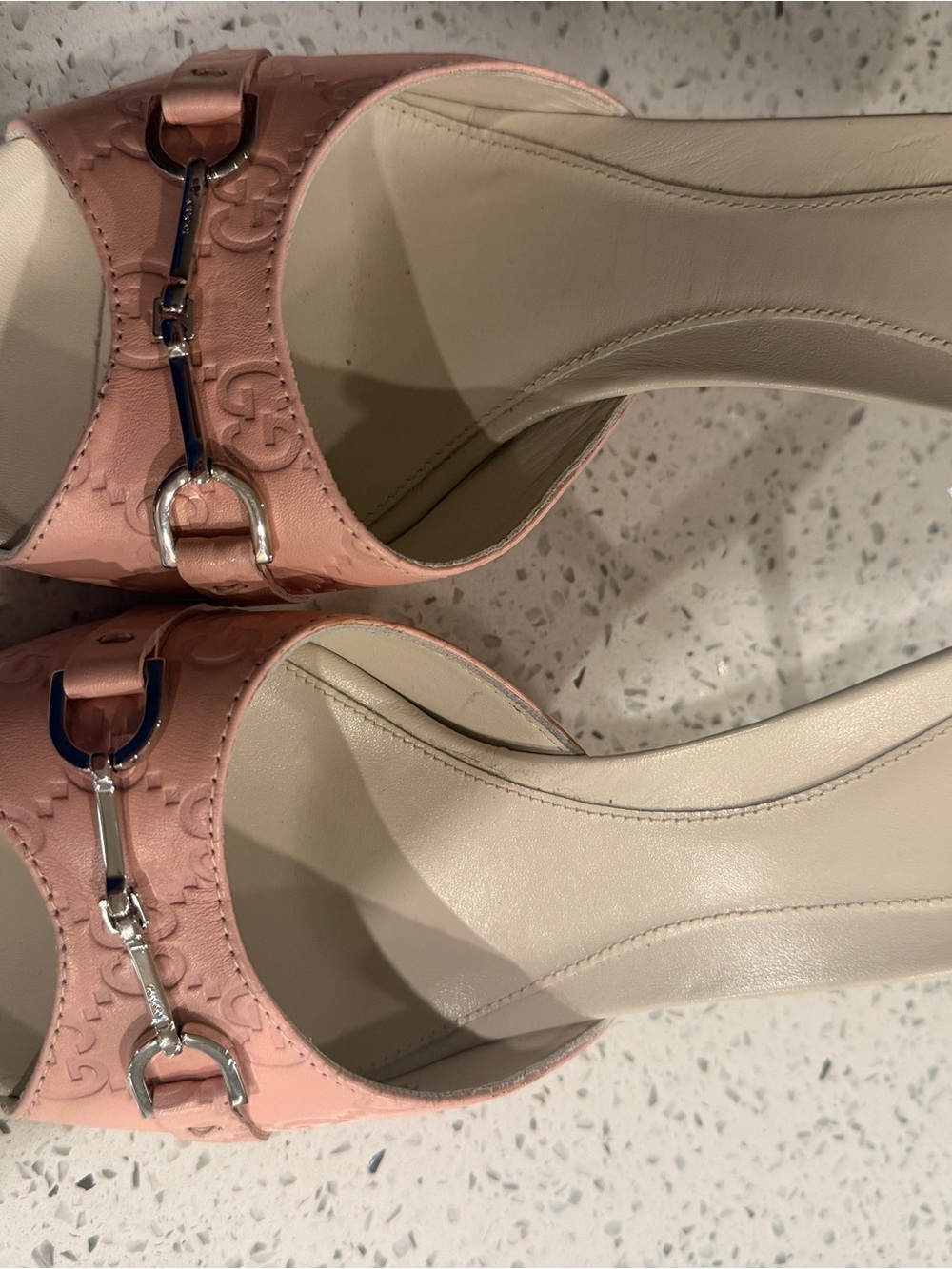 Gucci Pink Leather Horsebit Open-Toe Mules - Picture 3 of 8